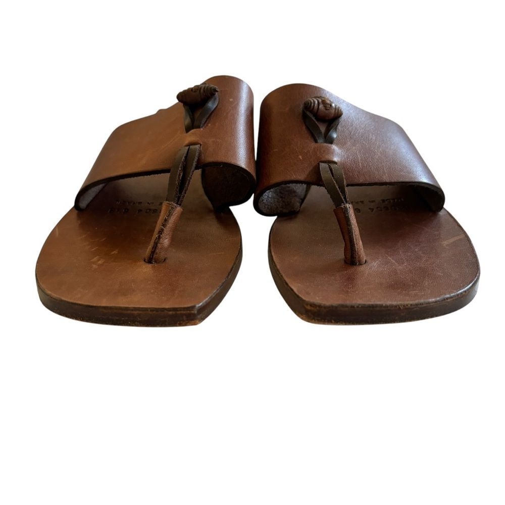 Vintage Cole Haan Country Women’s Brown Leather Toe Thong Boho Sandals 6.5B - Picture 7 of 11